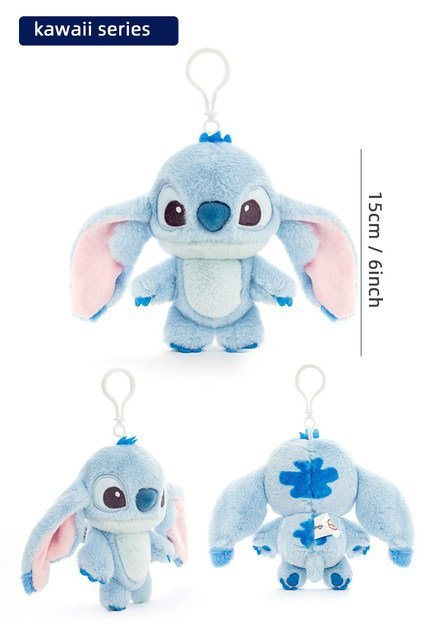 Disney Stitch Keychain Plush Toy Backpack Pendant Decoration